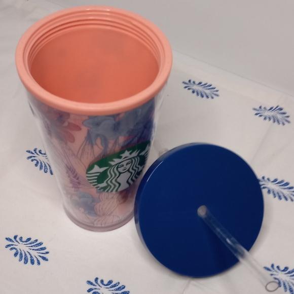 Starbucks Desert Cactus Floral 2019 Tumbler Pink Blue Lid 16 oz Acrylic - Picture 6 of 6